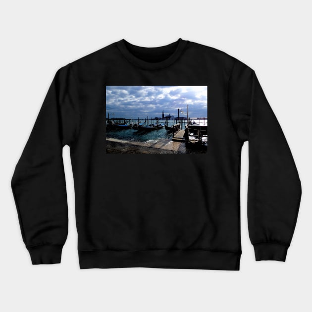 Gondolas in Venetian Storms Crewneck Sweatshirt by SHappe